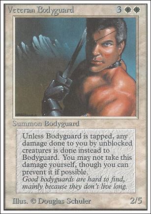 Magic the Gathering: Unlimited (Base Set) card 42 Veteran Bodyguard