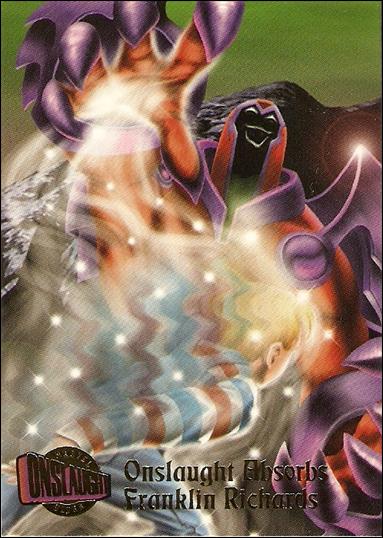 Marvel Ultra: Onslaught (Base Set) card 72 Onslaught Absorbs Franklin Richards