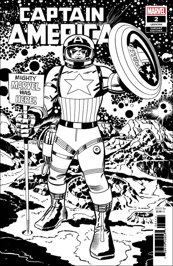 Captain America (2018) issue 2-E Jack Kirby Black and White 1:100 Remastered Cover