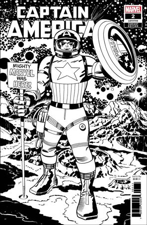 Captain America (2018) issue 2-E Jack Kirby Black and White 1:100 Remastered Cover