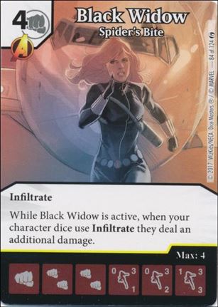 Marvel Dice Masters Guardians of the Galaxy  card 84 Black Widow: Spider's Bite