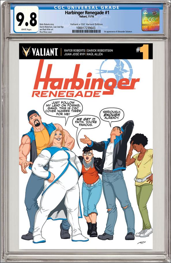 Harbinger: Renegade issue 1-E Pere Perez Valiant x CGC Replica Cover