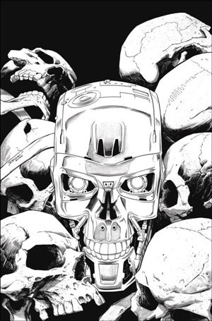 Terminator (2024) issue 1-T Declan Shalvey B&W 1:50 Virgin Cardstock Cover