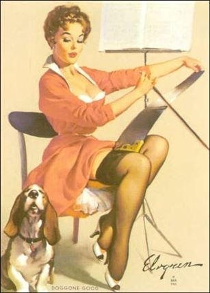 Elvgren's Calendar Pinups (Base Set) card 27 Doggone Good