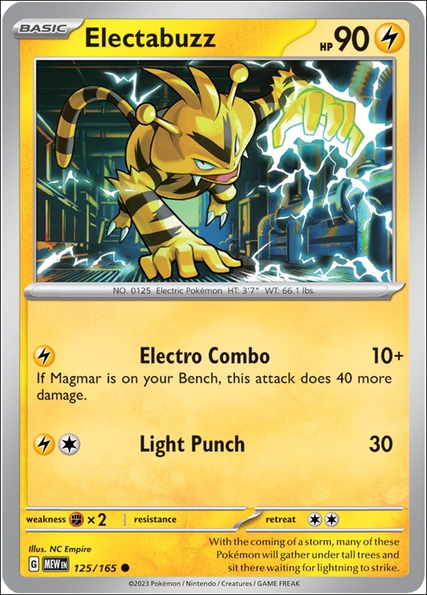 Pokemon: Scarlet & Violet - 151 (Base Set) card 125/165 Electabuzz