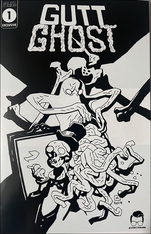 Gutt Ghost: Trouble With the Sawbuck Skeleton Society issue 1-C Mike Mignola ComicTom101 Black & White Cover