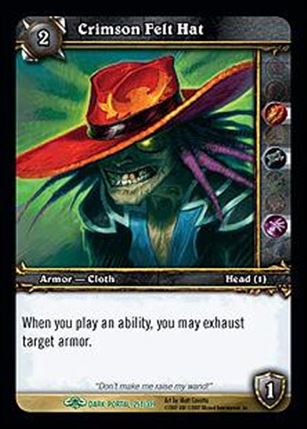 World of Warcraft: Through the Dark Portal (Base Set) card 251 Crimson Felt Hat