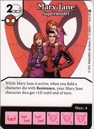 Marvel Dice Masters Civil War card 50 Mary Jane: Supermodel
