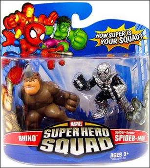 Marvel Super Hero Squad figure 50 Rhino and Spider-Man (Armor)