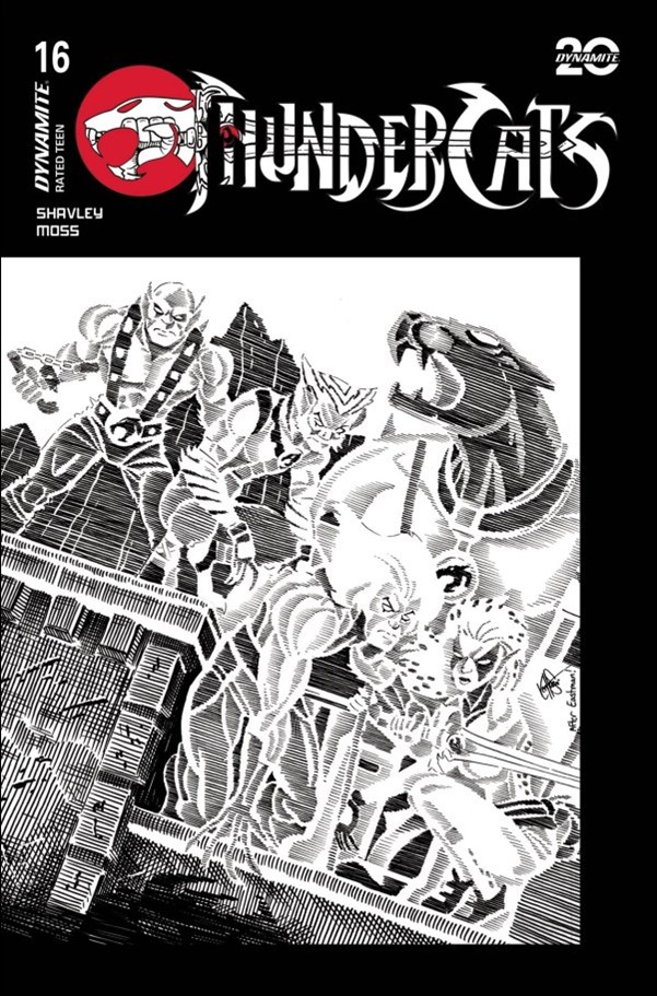 Thundercats (2024) issue 16-T Ken Haeser B&W 1:20 Homage Cardstock Cover