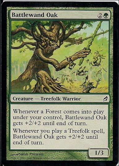 Magic the Gathering: Lorwyn (Base Set) card 197 Battlewand Oak