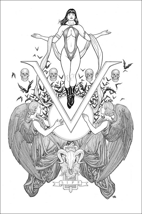 Vengeance of Vampirella (2019) issue 1-L Frank Cho 1:25 Black & White Virgin Cover