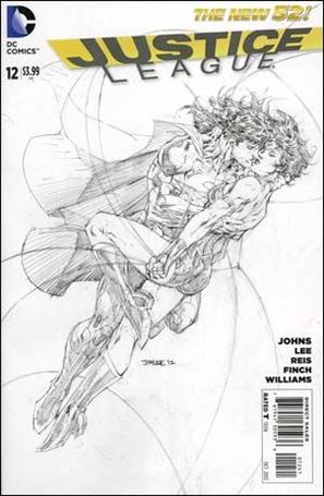 Justice League (2011) issue 12-E Superman and Wonder Woman 1:100 Sketch Cover