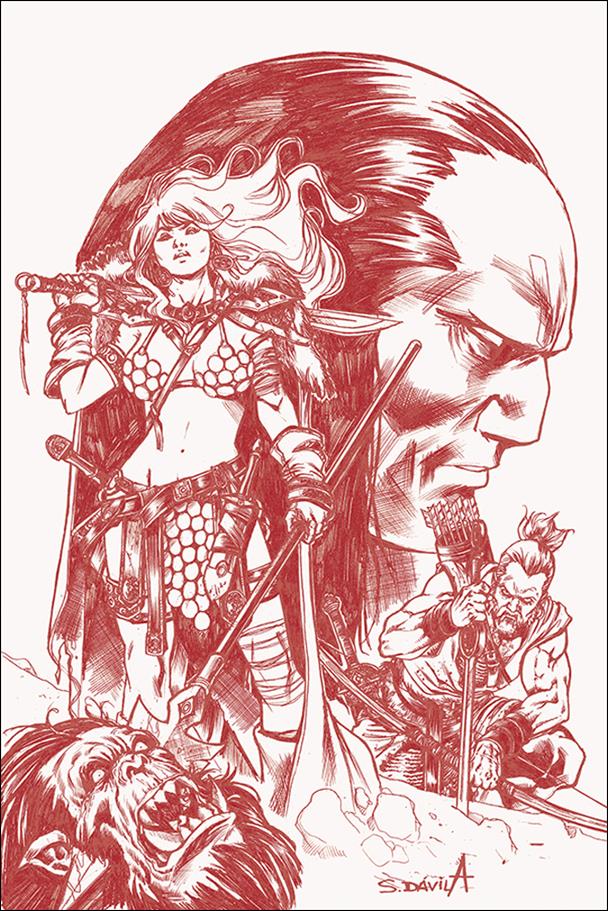 Red Sonja: Birth of the She-Devil issue 4-I Sergio Davila 1:21 Red & White Virgin Cover