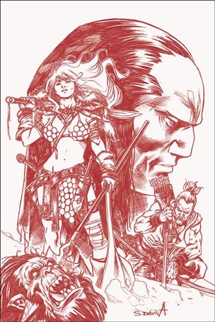 Red Sonja: Birth of the She-Devil issue 4-I Sergio Davila 1:21 Red & White Virgin Cover