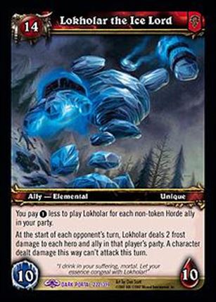 World of Warcraft: Through the Dark Portal (Base Set) card 222 Lokholar the Ice Lord