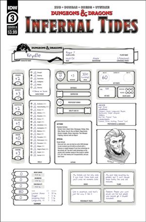 Dungeons & Dragons: Infernal Tides issue 3-B Character Sheet Cover