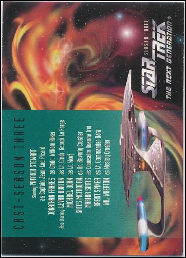 Star Trek: The Next Generation - The Episode Collection Season Three (Base Set) card 312 Cast/Production Credits - Season Three
