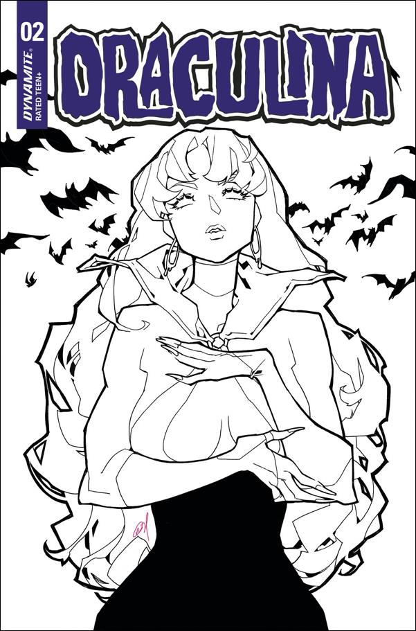 Draculina (2022) issue 2-R Rose Besch 1:30 Black & White Cover