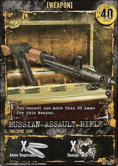 Resident Evil: Alliance (Base Set) card WE-022 Russian Assault Rifle (Machine Gun)
