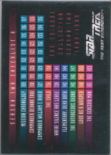 Star Trek: The Next Generation - The Episode Collection Season Two (Base Set) card 202 Season Two Checklist A