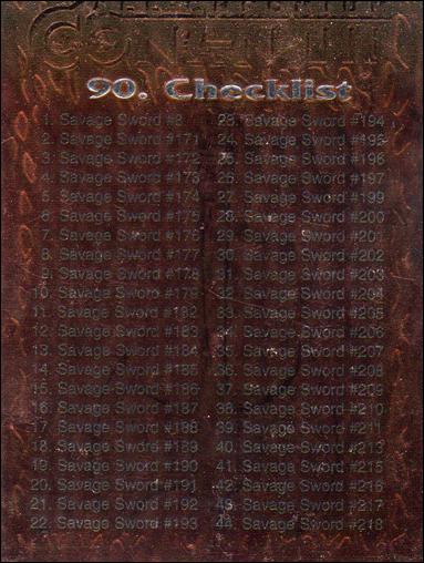 Conan III (Base Set) card 90 Checklist Card