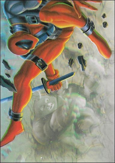 Marvel Annual Flair '95 (HoloBlast Subset) card 2 Deadpool vs. Juggernaut