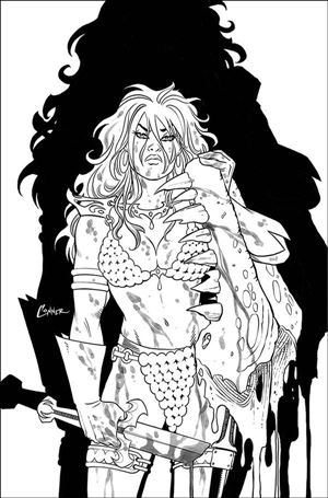 Invincible Red Sonja issue 2-Q Amanda Conner 1:40 Black & White Virgin Cover