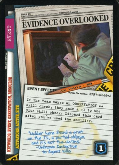X-Files: The Truth Is Out There (Base Set) card XF97-0246v2 Evidence Overlooked
