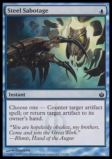 Magic the Gathering: Mirrodin Besieged (Base Set) card 33 Steel Sabotage