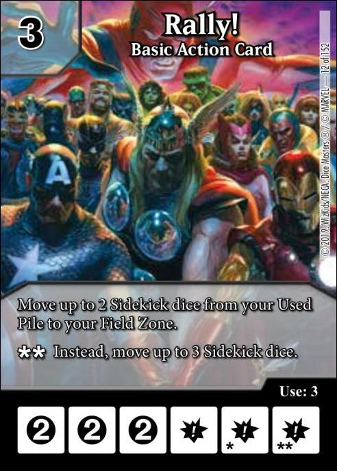 Marvel Dice Masters  Avengers Infinity Gauntlet card 12 Rally!: Basic Action Card