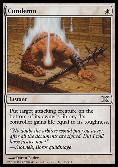 Magic the Gathering: 10th Edition (Base Set) card 13 Condemn