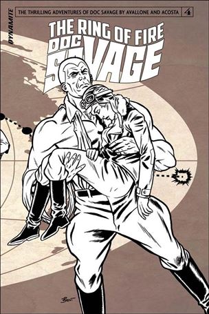 Doc Savage: The Ring of Fire issue 4-C B&W Connecting Cover