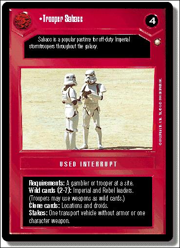 Star Wars: Special Edition Limited (Base Set) card 100 Trooper Sabacc