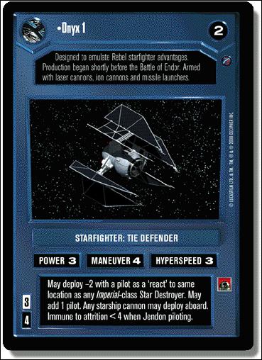 Star Wars: Death Star II Limited (Base Set) card 73 Onyx 1