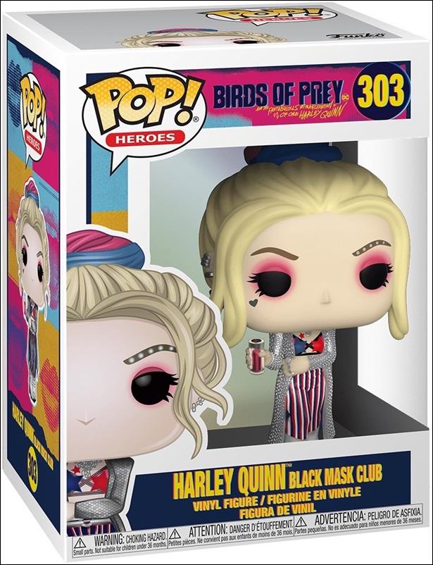POP! Heroes figure 303 Harley Quinn Black Mask Club