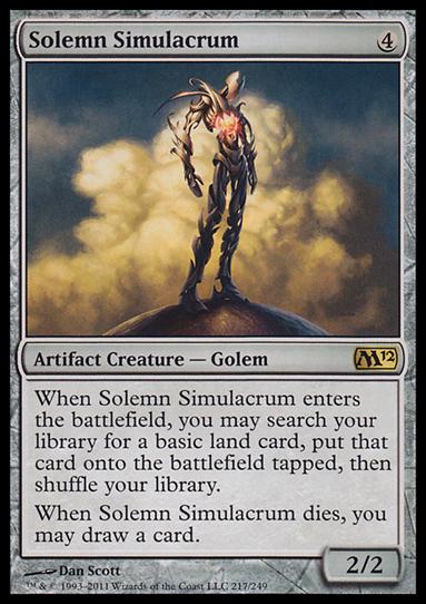 Magic the Gathering: 2012 Core Set (Base Set) card 217 Solemn Simulacrum