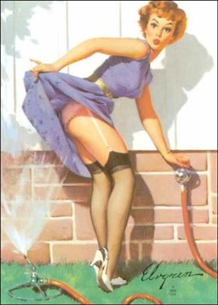 Elvgren's Calendar Pinups (Base Set) card 61 A Near Miss