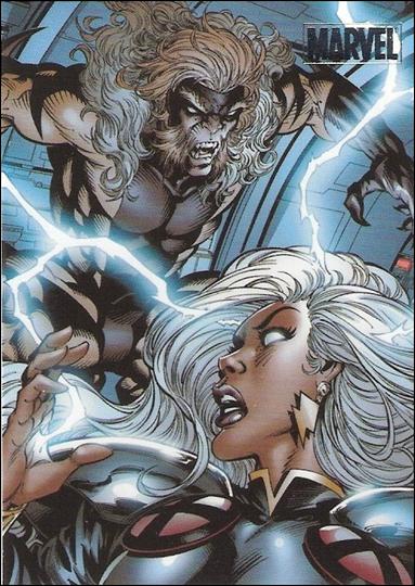 Marvel Heroes and Villains (Silver Foil Parallel Base Set) card 51 Storm vs Sabretooth