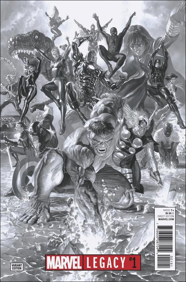 Marvel Legacy issue 1-K Alex Ross 1:100 Black and White Cover
