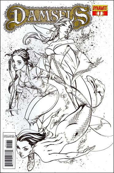 Damsels issue 1-D J. Scott Campbell 1:25 Black and White Cover