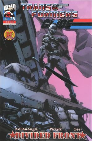 Transformers/G.I. Joe: Divided Front issue 1-G Pat Lee Dynamic Forces Platinum Foil Cover 1/500