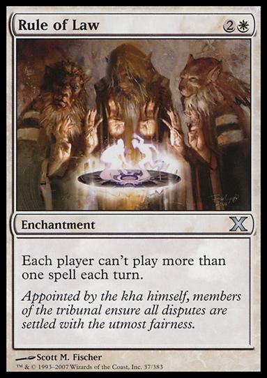 Magic the Gathering: 10th Edition (Base Set) card 37 Rule of Law