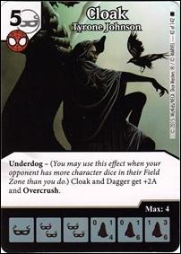 Marvel Dice Masters Amazing Spider-Man card 42 Cloak: Tyrone Johnson