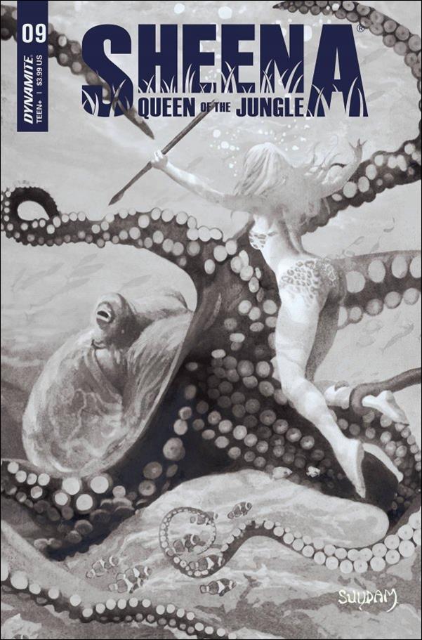 Sheena: Queen of the Jungle (2021) issue 9-M Arthur Suydam 1:30 Black and White Cover