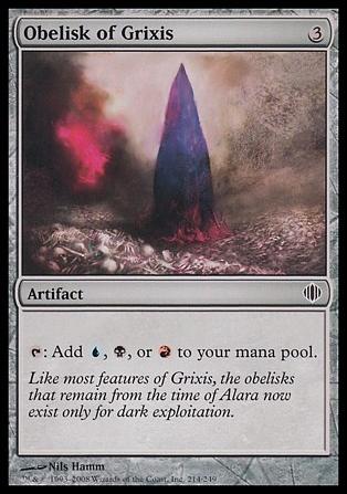 Magic the Gathering: Shards of Alara (Base Set) card 214 Obelisk of Grixis
