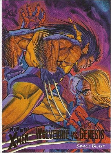 1996 Fleer Ultra X-Men: Wolverine (Base Set) card 95 Wolverine vs Genesis