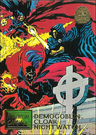 Marvel Universe: Series 5 (Base Set) card 21 Demogoblin, Cloak and Nightwatch