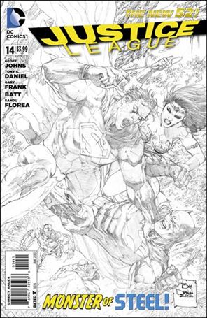 Justice League (2011) issue 14-E Tony Daniel 1:100 Sketch Cover