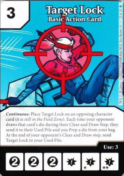 DC Comics Dice Masters Harley Quinn card 23 Target Lock: Basic Action Card 